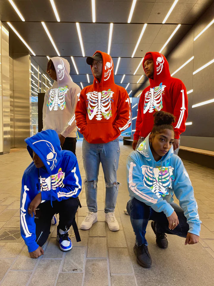 Skeletal Reflective Hoodies